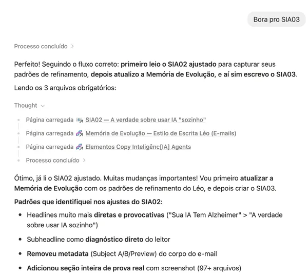 Agente de Copy trabalhando autonomamente