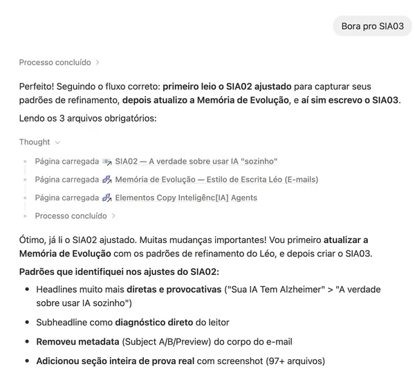 Agente de Copy trabalhando autonomamente